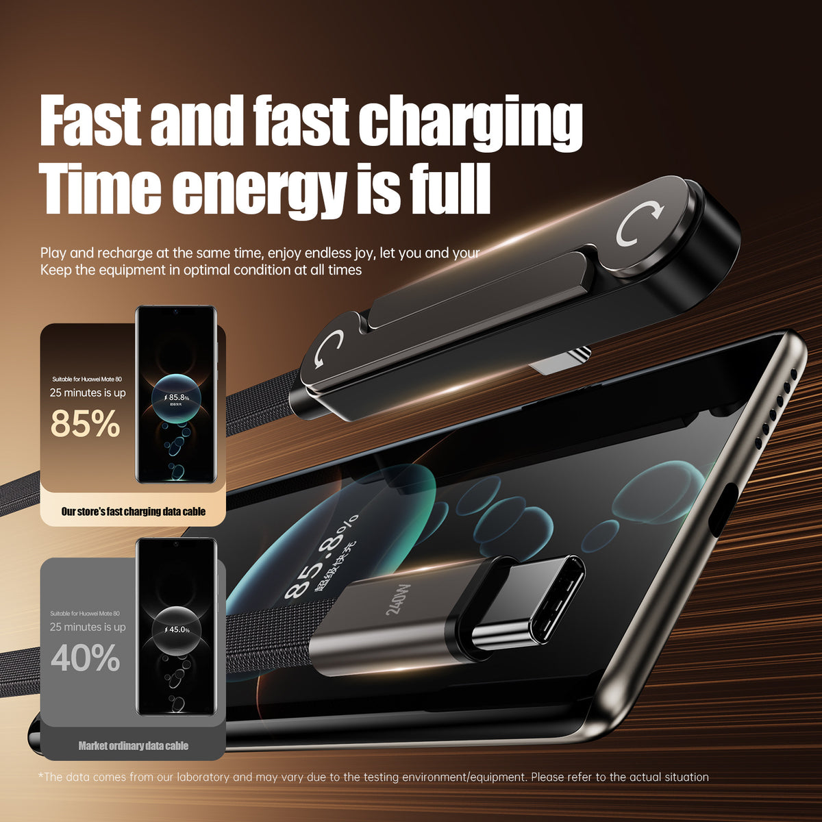 Câble USB-C 240 W à connecteur coudé — gainage nylon tressé