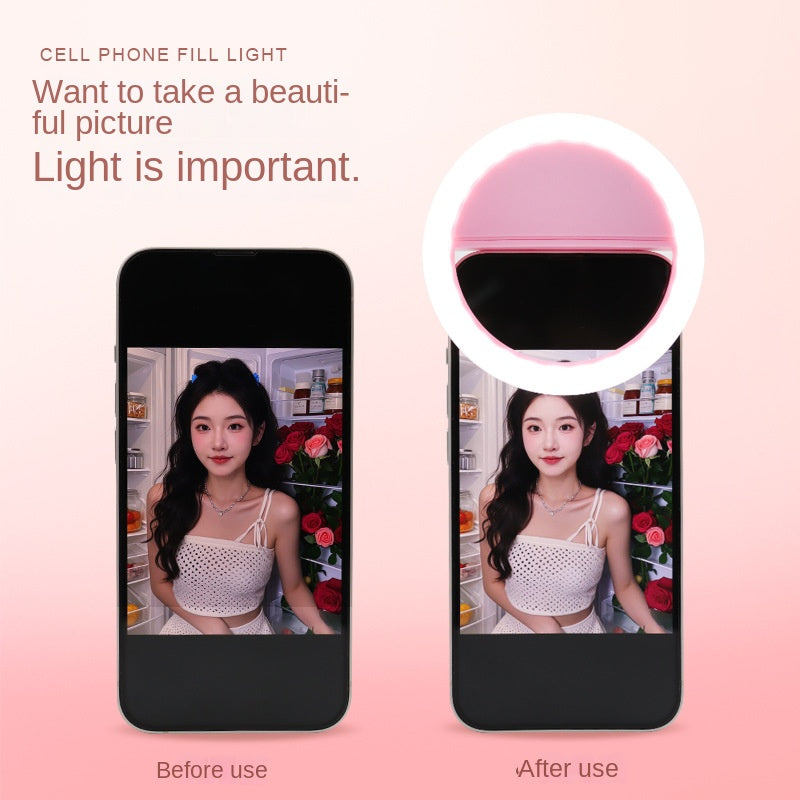 Lampe LED Ronde Rechargeable pour Selfie & Live