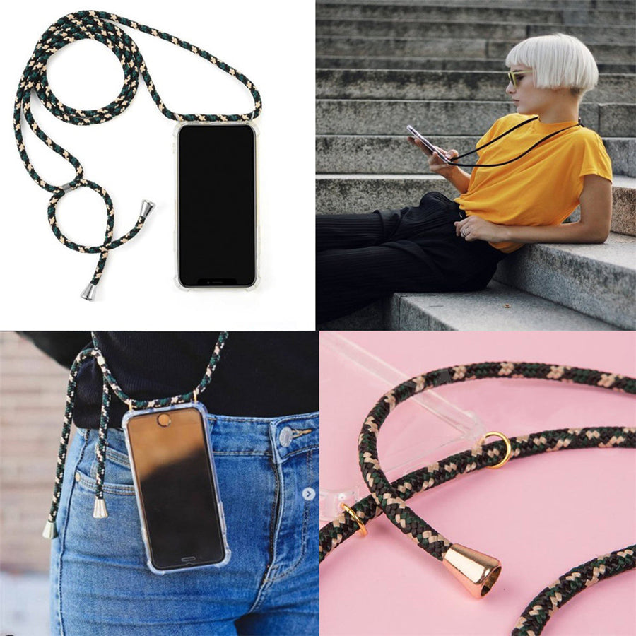 Strap Cord Chain Phone Cover for iPhone 7 8 11 pro XS Max XR X Necklace Lanyard Carry to hang For iPhone 7 8 plus 11 6S X Case