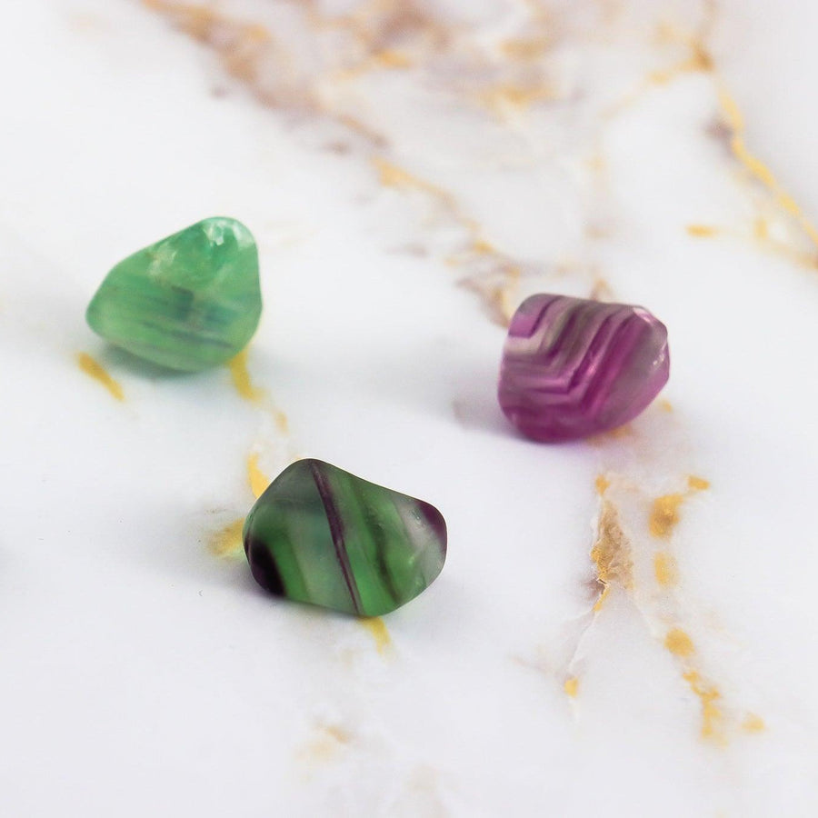 Multicolored Fluorite rolled stone